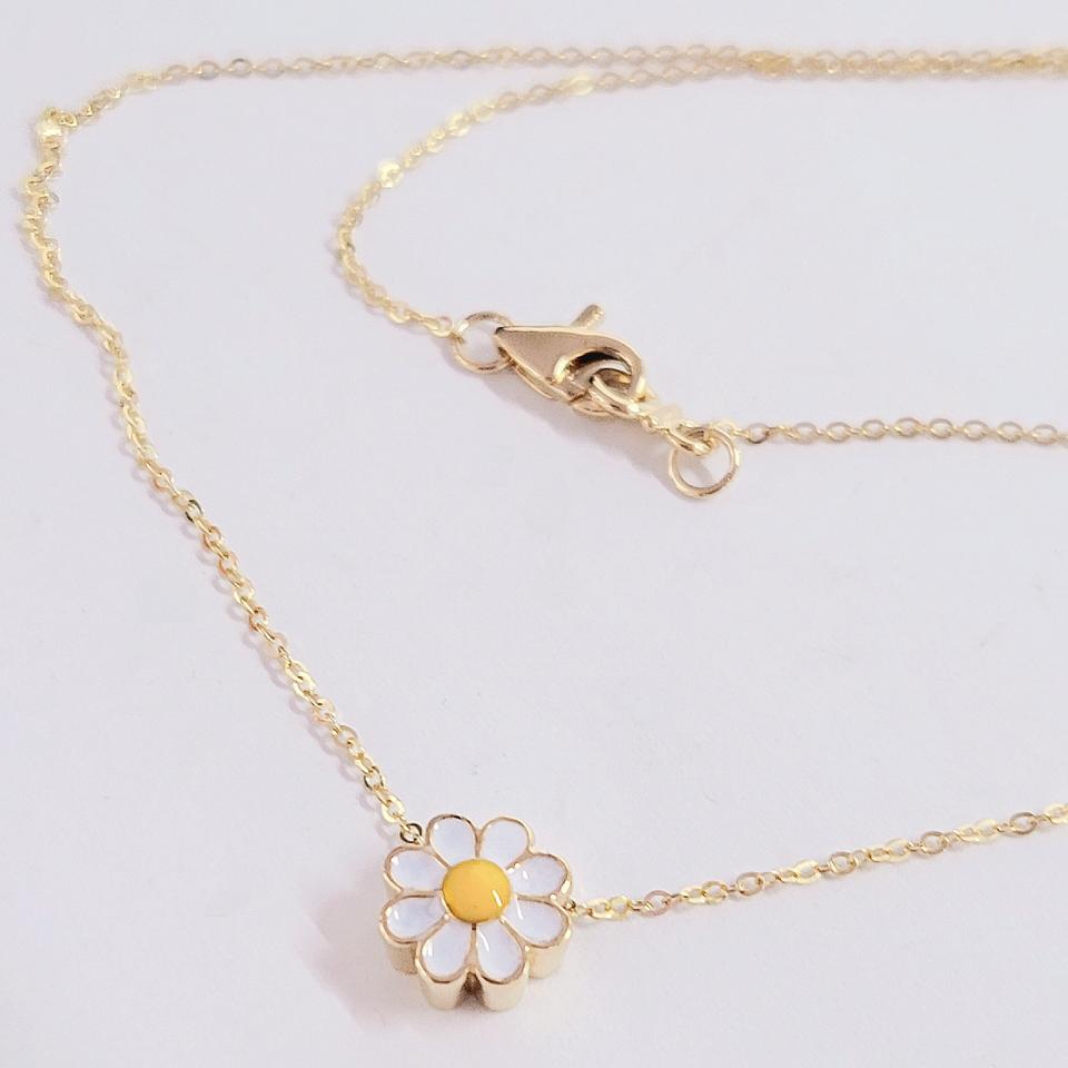 14k 꽃 데이지 목걸이 금 붕어고리 와이프생일선물 여자친구1주년선물