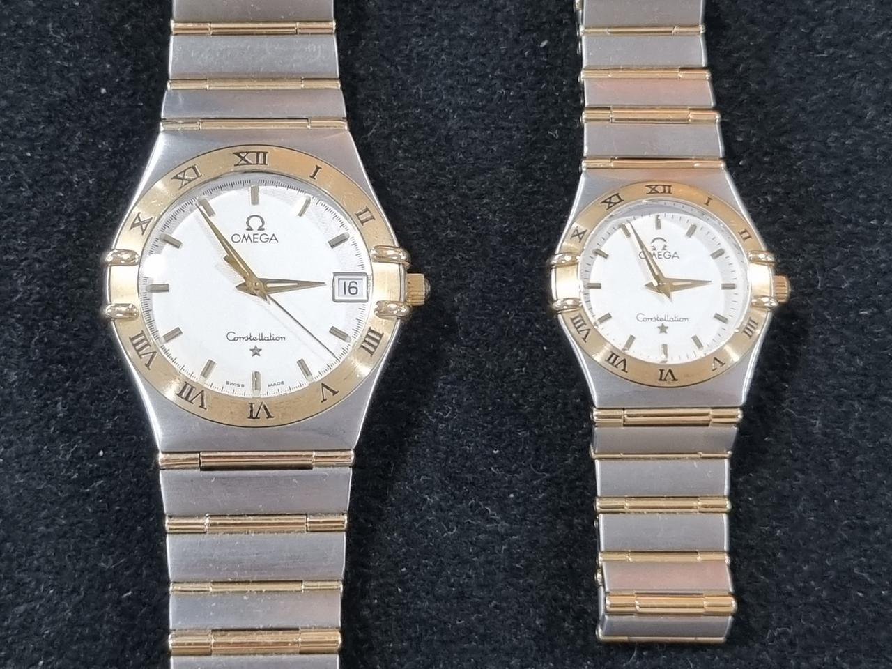 오메가 18K콤비 컨스틸레이션 올바  여성시계(남성시계판매완료)