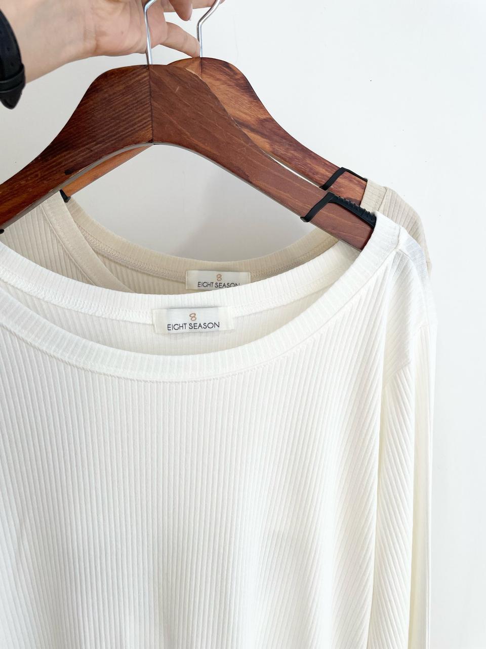 골지 백 슬릿 티셔츠-2컬러