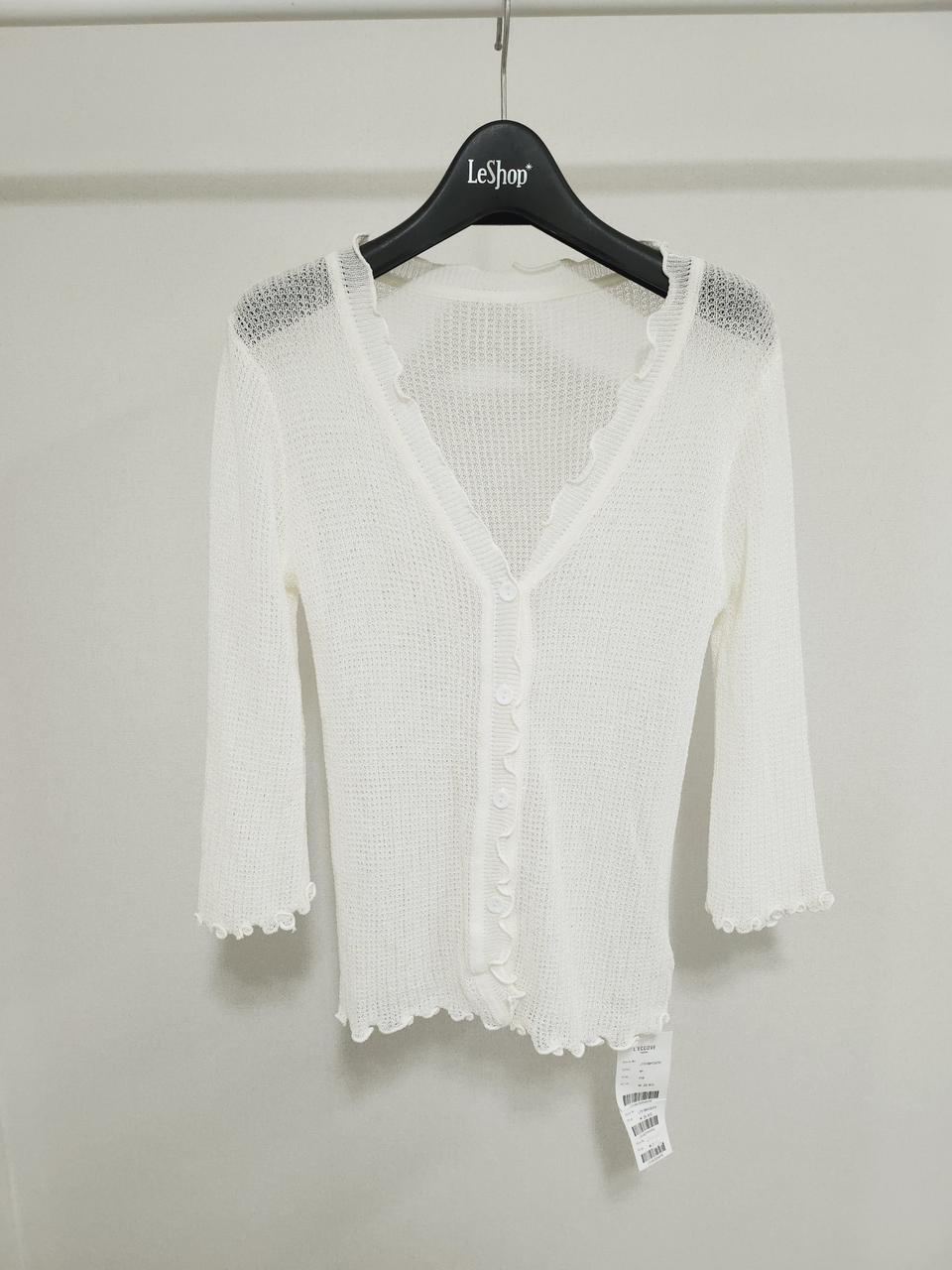 새상풍 브랜드 7부가디건 여름 봄 시스루 프릴 니트