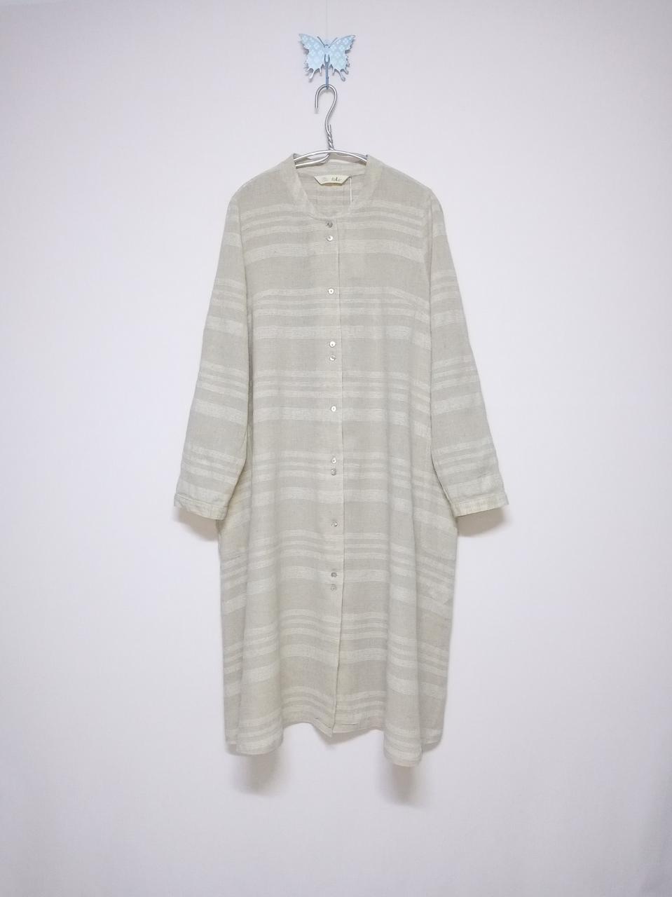 새상품)이새 린넨혼방 자개버튼 A라인 원피스