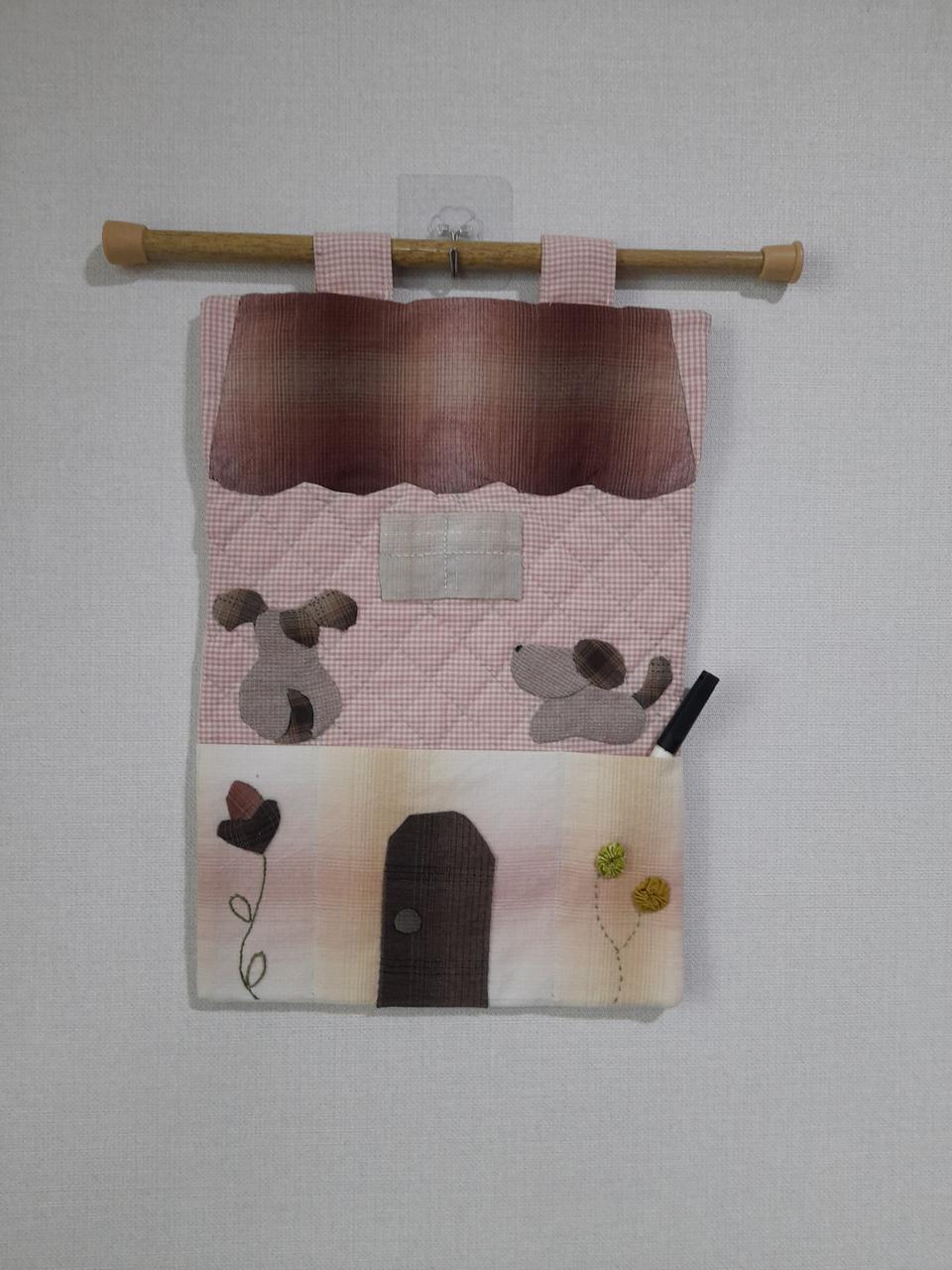 퀼트 하우스 포켓 벽걸이