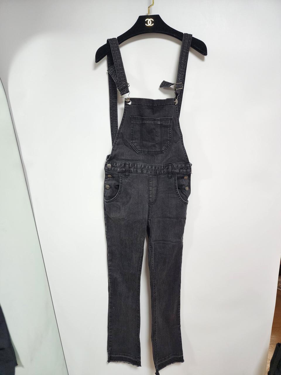 블랙청 멜빵바지