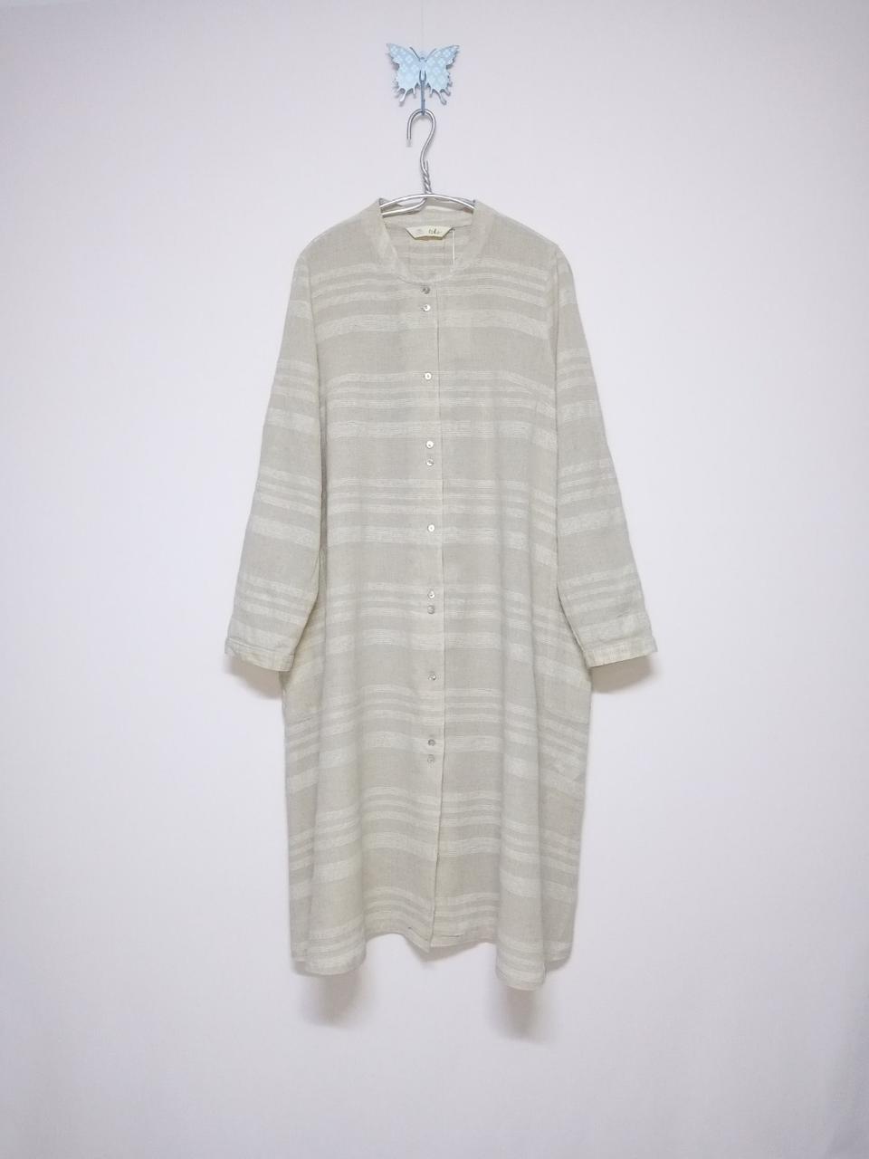 새옷) 이새 린넨혼방 자개버튼 A라인 원피스