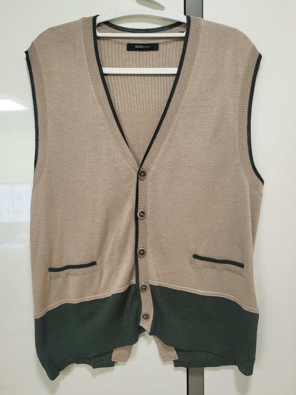 BASSO바쏘옴므 배색니트 베스트 조끼(95)