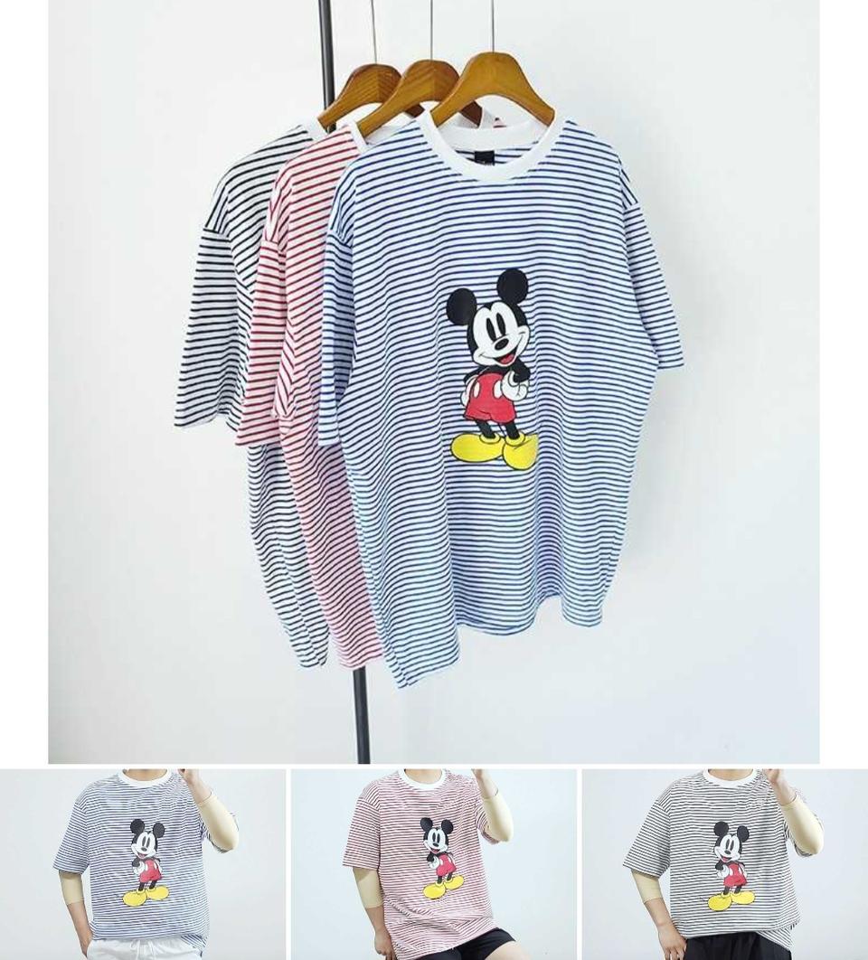 (남.여공용) 디즈니 미키 단가라 반팔티(105)