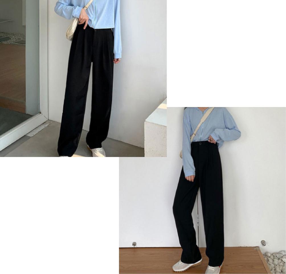 엔비룩ㅡ데일리모먼트투턱와이드슬랙스s