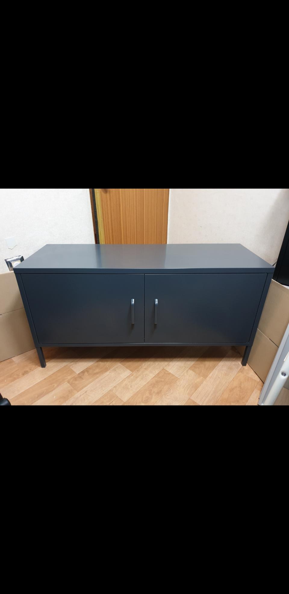 마켓비 MKB 철제 캐비넷 TV스탠드 수납장(다크그레이)