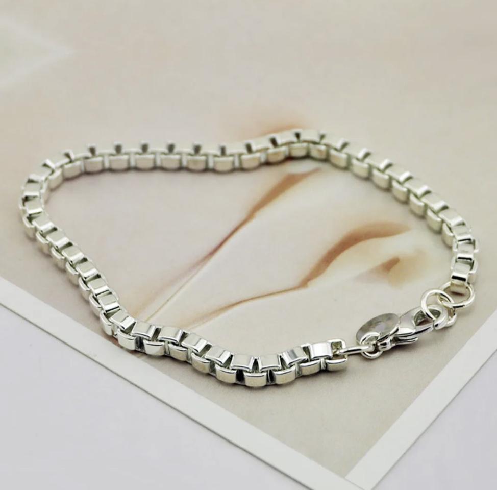 순은 각체인 팔찌 17.7cm