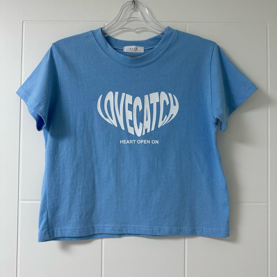 (새상품)크롭 하트 반팔 티셔츠