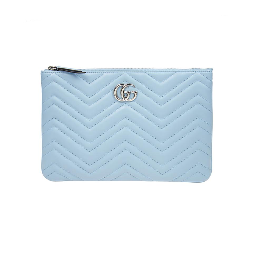 [새상품] 구찌 GG 마몬트 마틀라쎄 파우치 클러치백 블루 525541