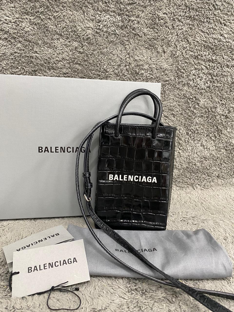 발렌시아가 폰 홀더백 미니백 크로커다일