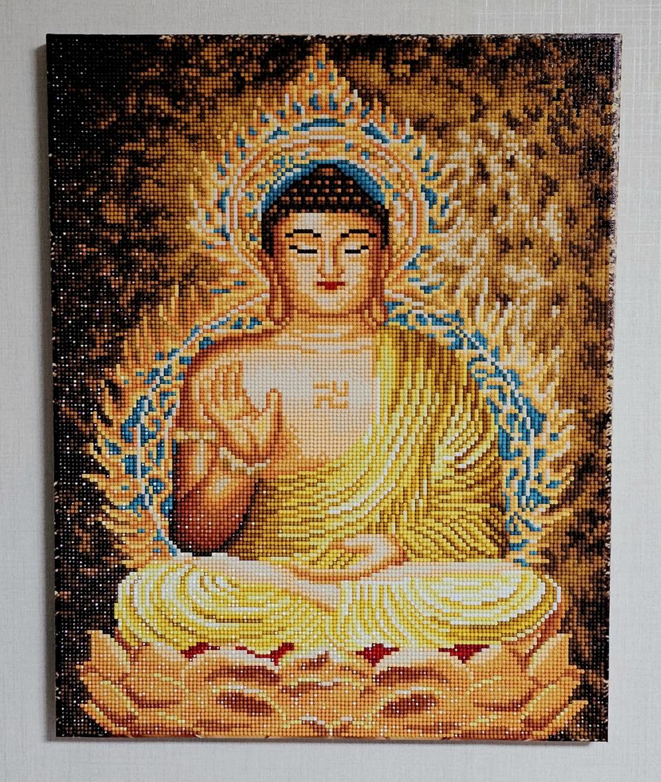 황금부처님 보석십자수 완성품