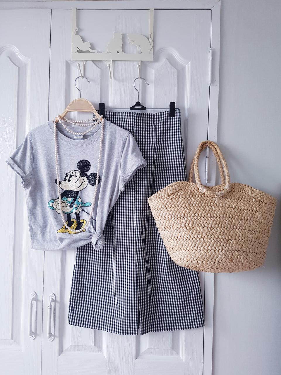 블랙체크, 리본 스커트(자수티셔츠,크로쉐뜨개니트,블라우스)