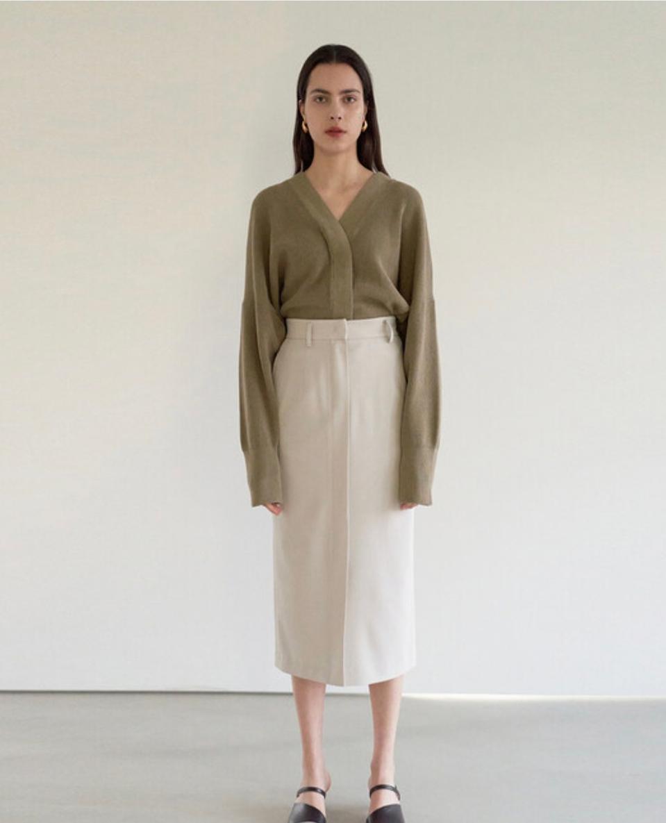 모한 아이보리 롱스커트