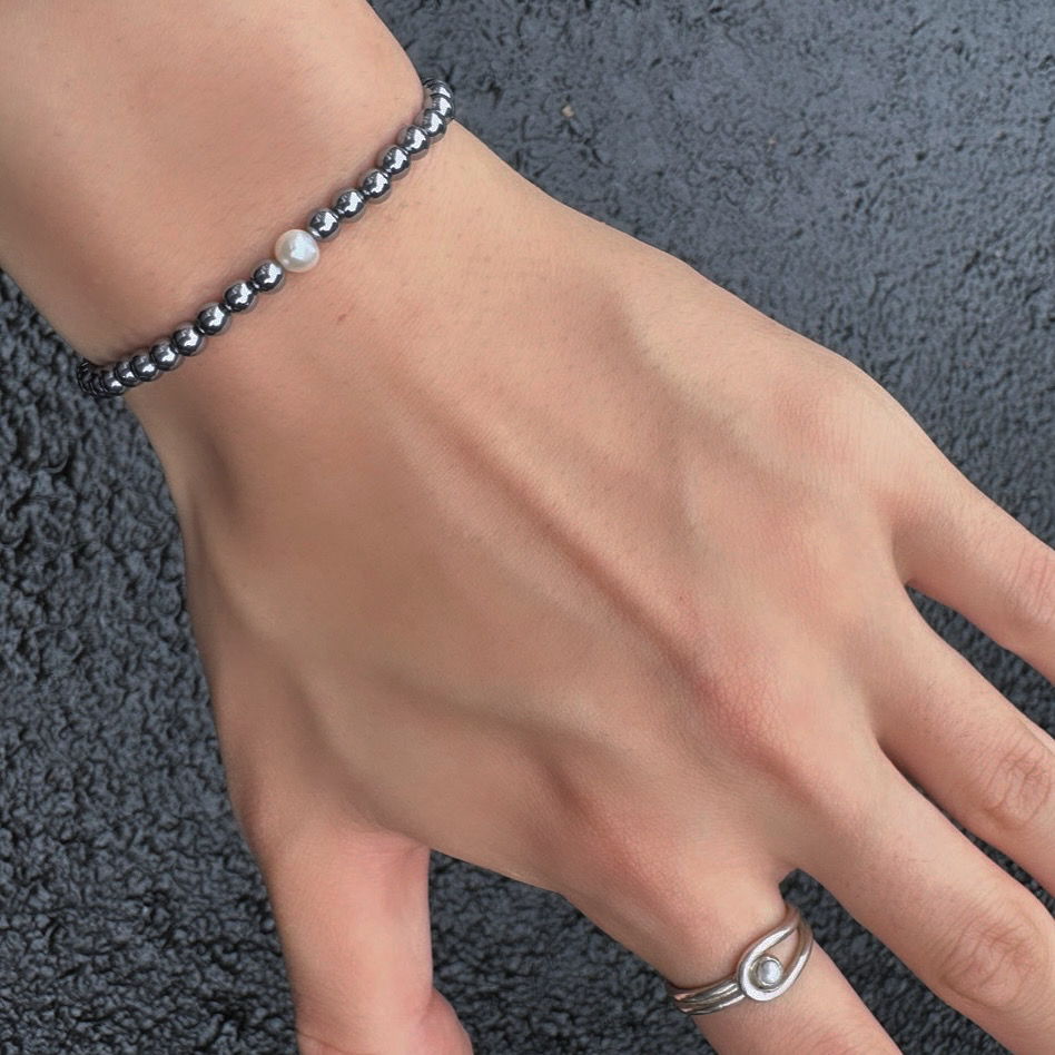 천연 진주 볼 테라헤르츠 14k gold 팔찌(무료배송)