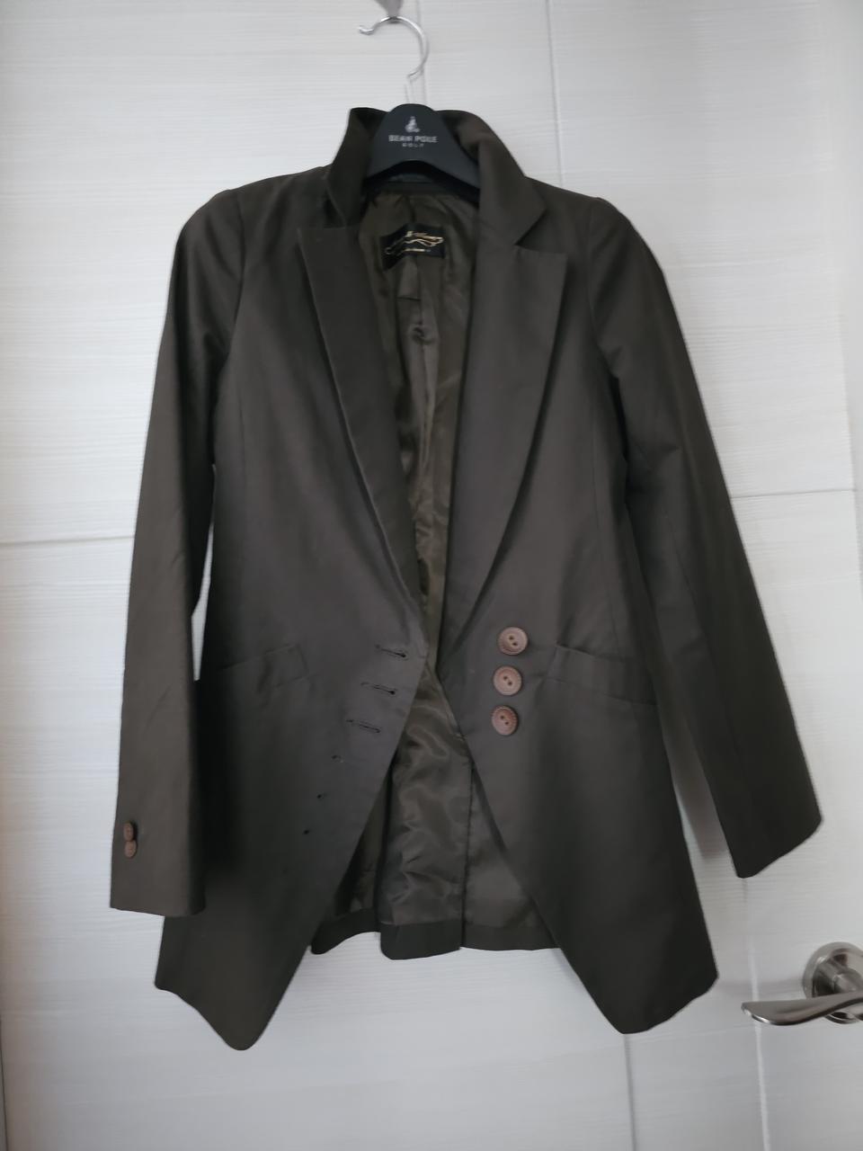 미착용새옷) 카키 면 자켓