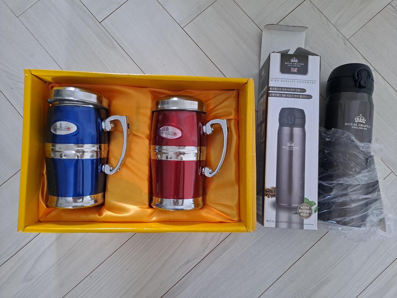 녹차머그컵과 보온병