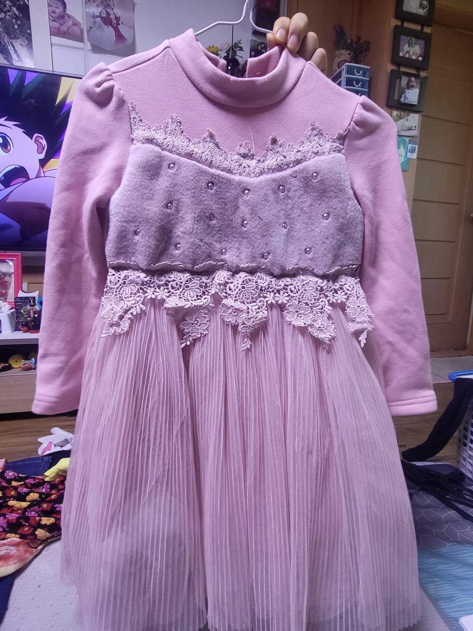 어린이 기모 레이스 공주원피스