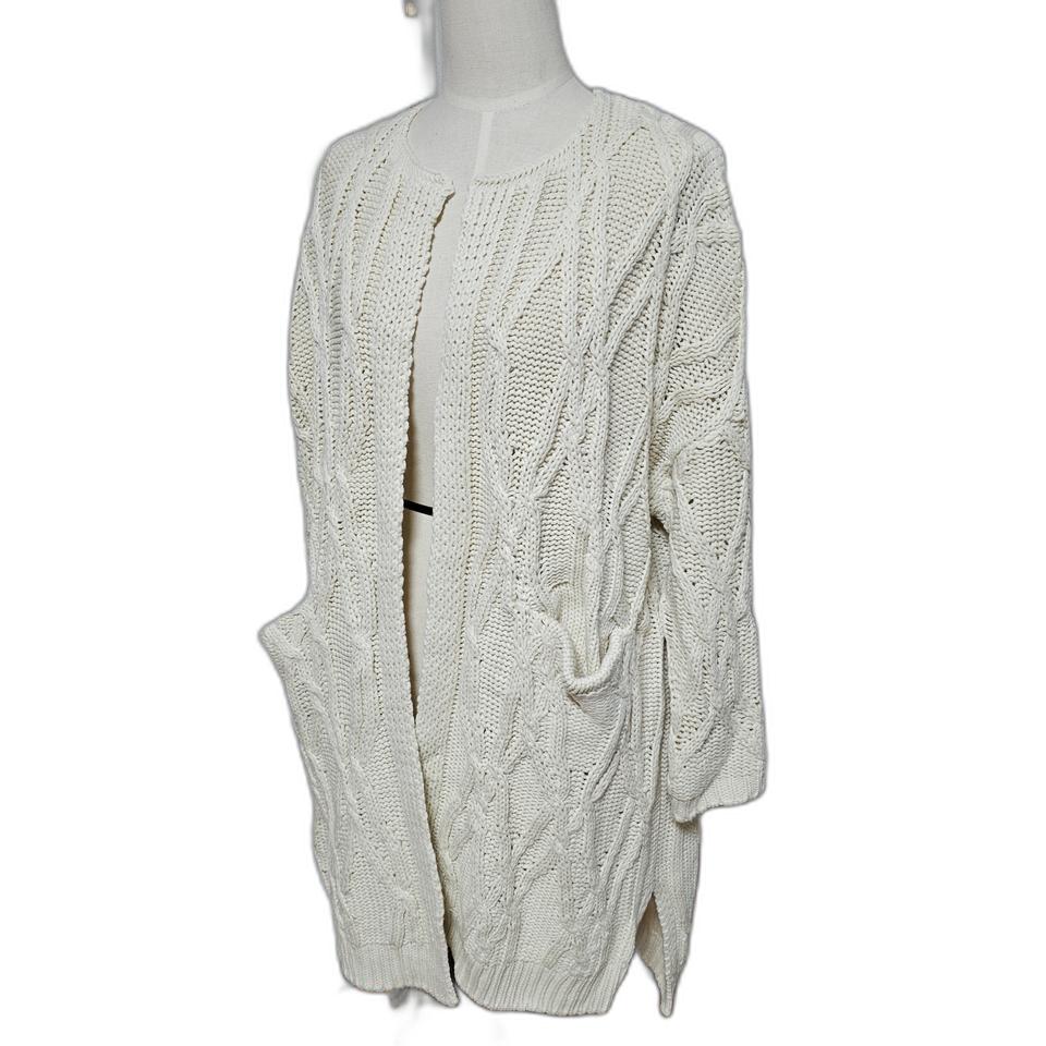 굵은 짜임 꽈배기 니트 롱 가디건