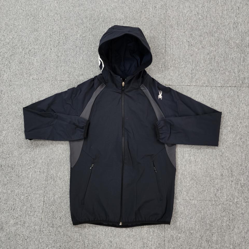 스파이더 후드 로고 집업 바람막이  90