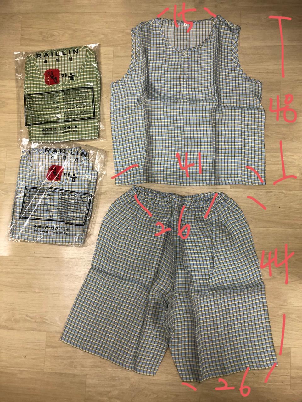 (새옷) 7호 주니어 풍기인견 상하복 세트