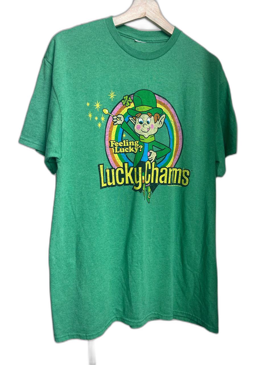 럭키참스 그린 반팔 티셔츠(L)