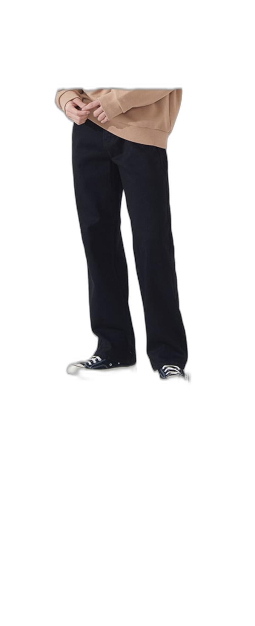 토피 와이드 데님 팬츠 블랙 M