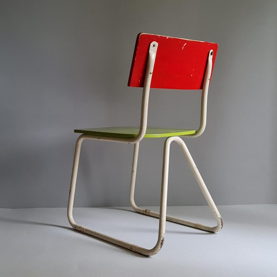 벨기에 60-70년대 빈티지 의자 어린이 의자 학교 의자 빈티지 스툴