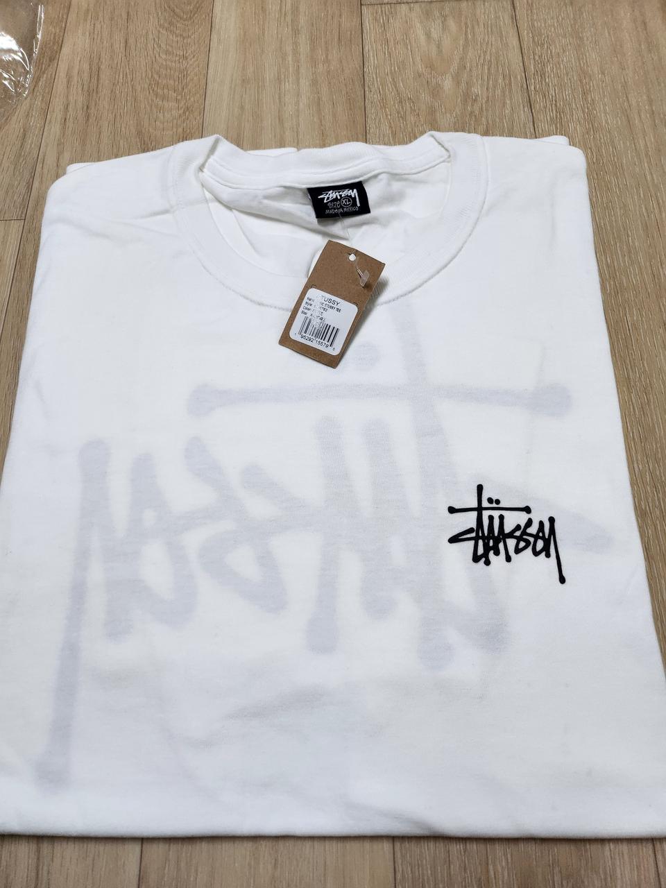 [XL] 스투시 베이직로고 반팔 티셔츠 화이트