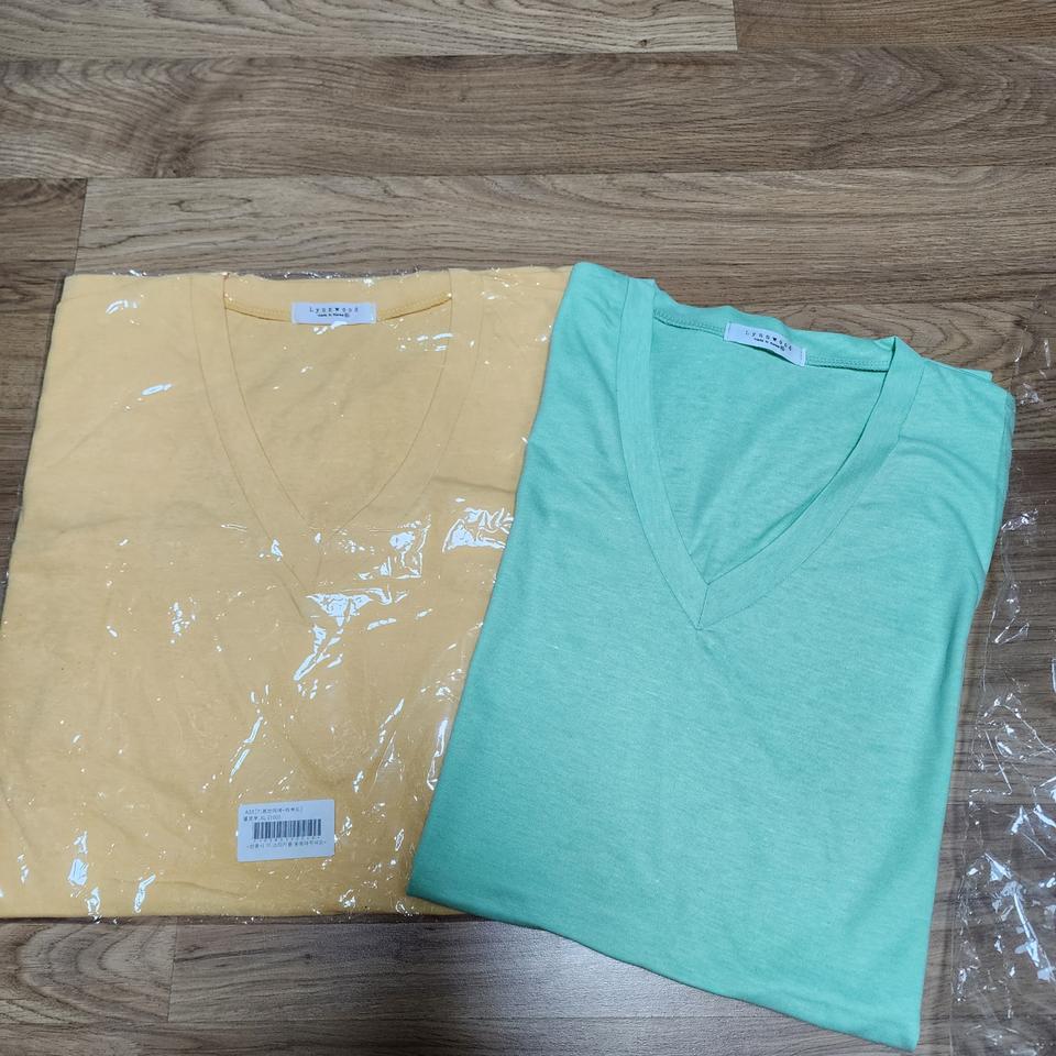 남.여 공용 브이넥면티 두장일괄판매