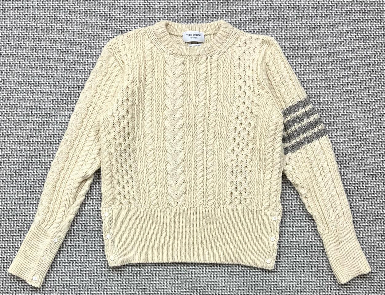 톰브라운 아란케이블 니트