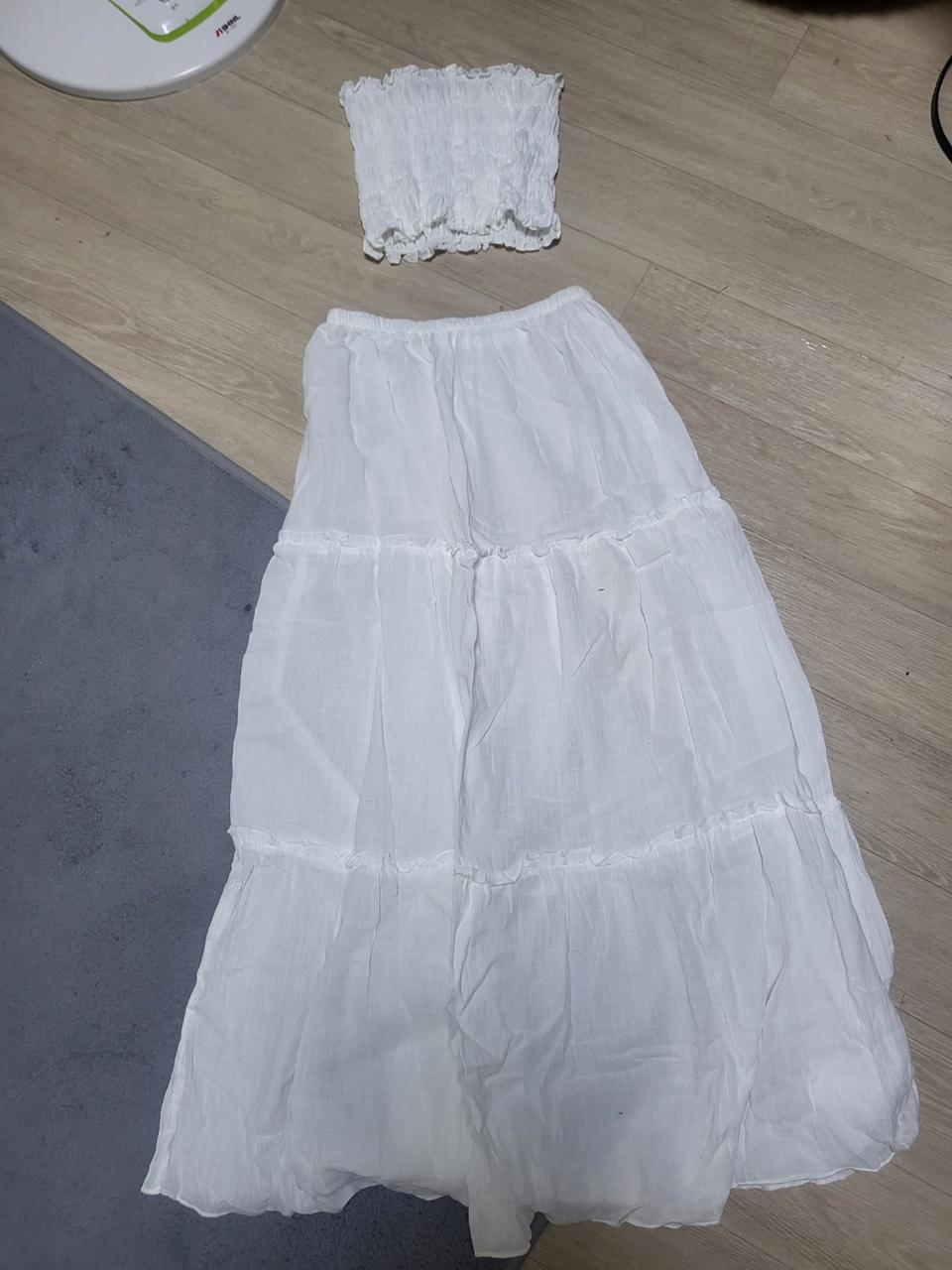 스모크탑 캉캉치마 세트