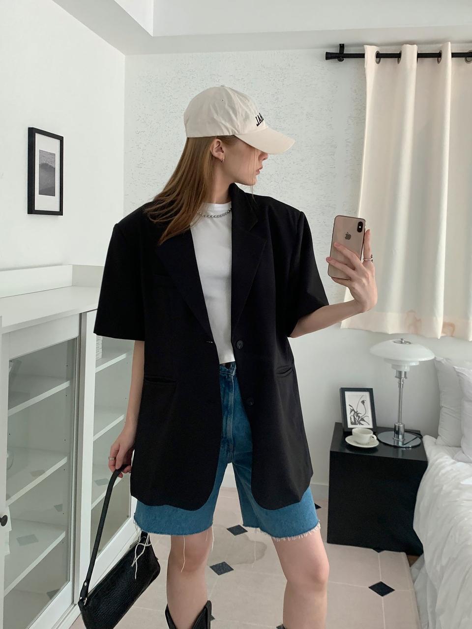 베이직 오버핏 여름반팔 쟈켓