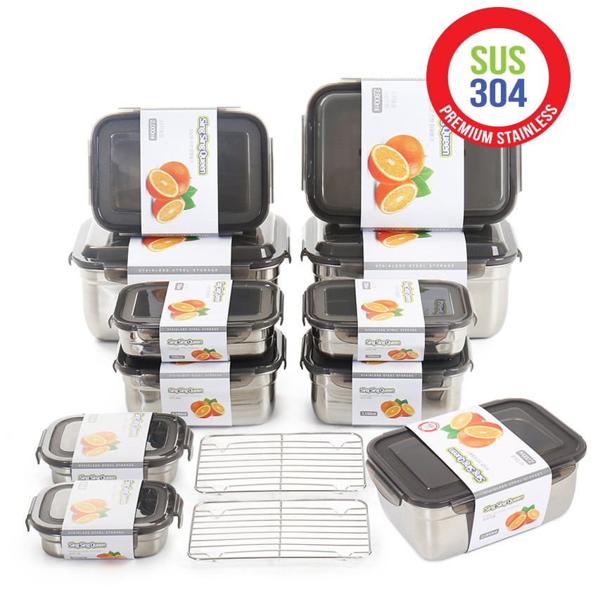 새상품 무료배송 스텐304 스텐레스 밀폐용기 13종 김치통 반찬통