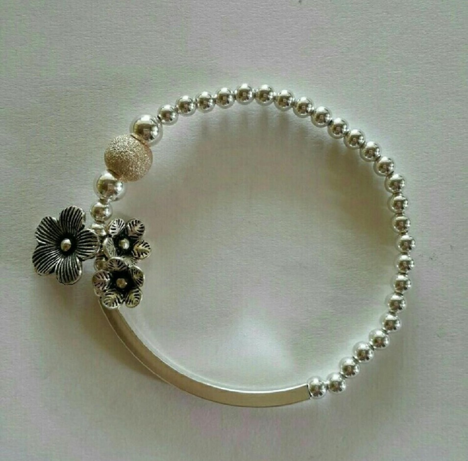 꽃샌딩볼 은팔찌