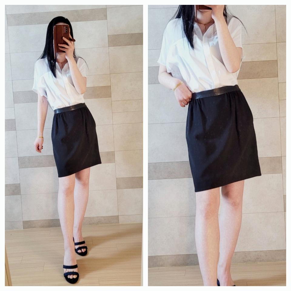 마쥬 maje 양가죽배색 스커트