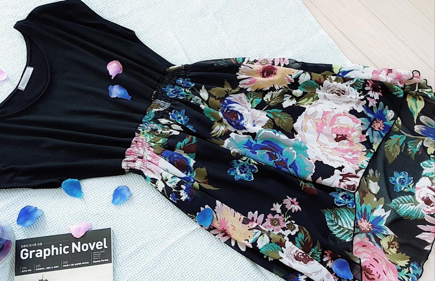 플라워 언발 원피스