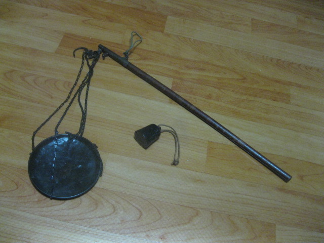 골동품 대추나무 막대저울