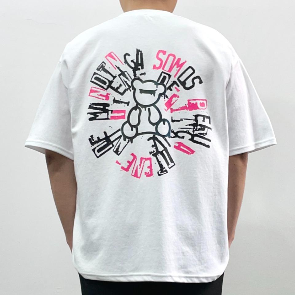 여름 남여공용 반팔티 스카치 곰돌이 남자 반팔 티셔츠