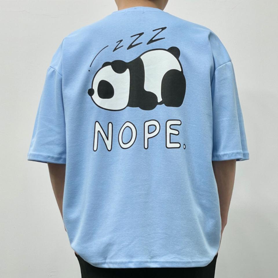 남여공용 여름 반팔티 NOPE 팬더 박시한 남자 반팔 티셔츠