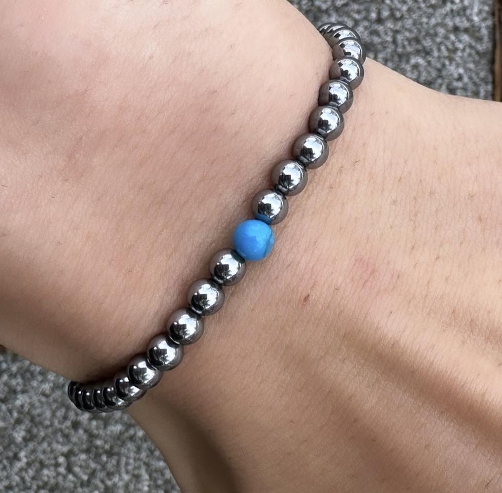 천연 테라헤르츠 터키석 14k 팔찌(남녀공용)