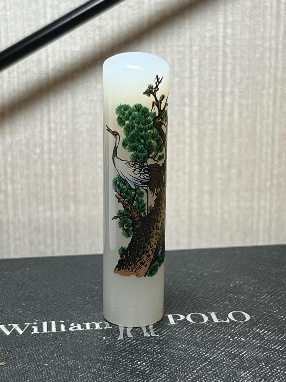 백옥도장6푼-쌍학무늬