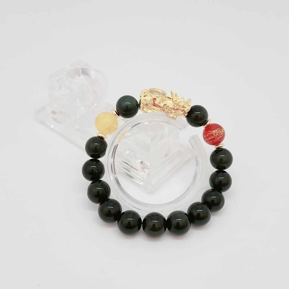 검정색 마노 비휴 남자 삼재팔찌