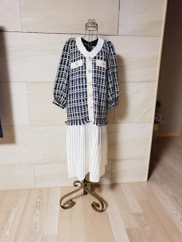 트위드 플리츠 롱원피스 | 세컨웨어