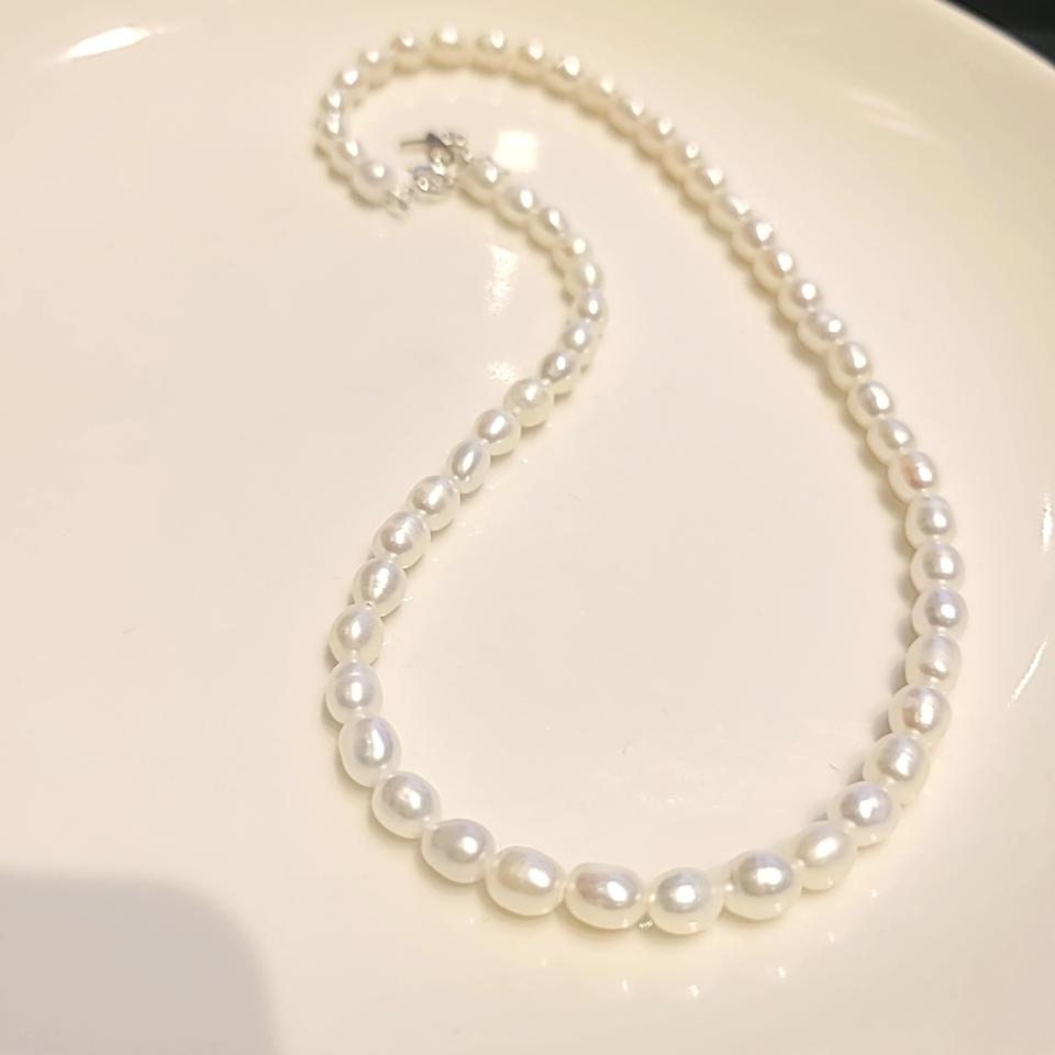쌀알 담수진주목걸이