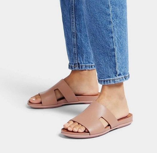 핏플랍 23SS [그라시에] 레더 베이지 여성 쪼리 슬라이드 UK4(23