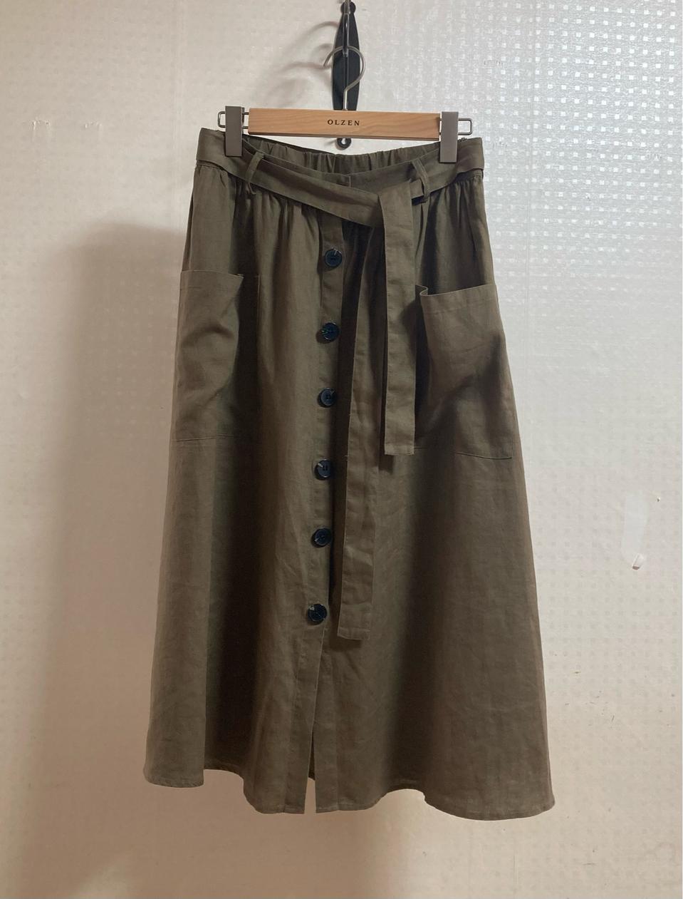 자라 새상품 린넨100 빅포켓 스커트