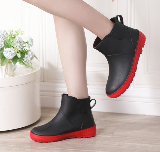 4컬러 무광 발목장화 방수장화 여성용 레인부츠 장마철 작업화 패션장화