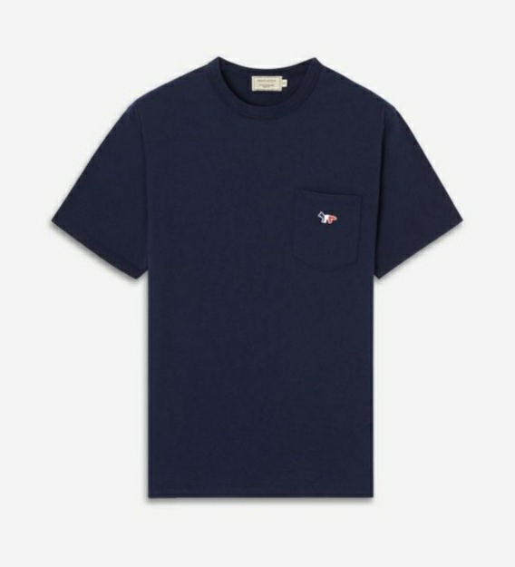 메종키츠네 트리컬러폭스 반팔 네이비